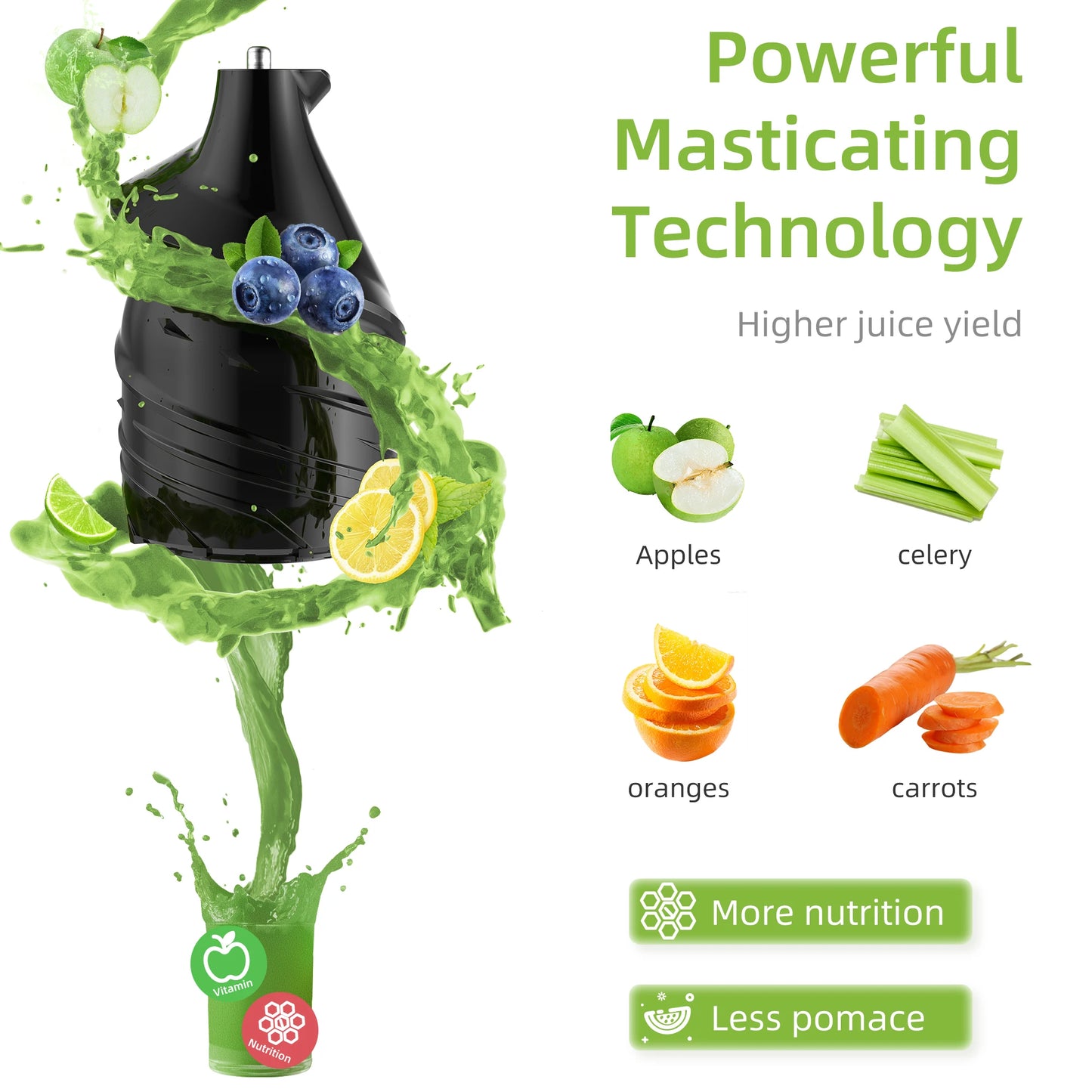 PressJuice Pro Slow Masticating Juicer